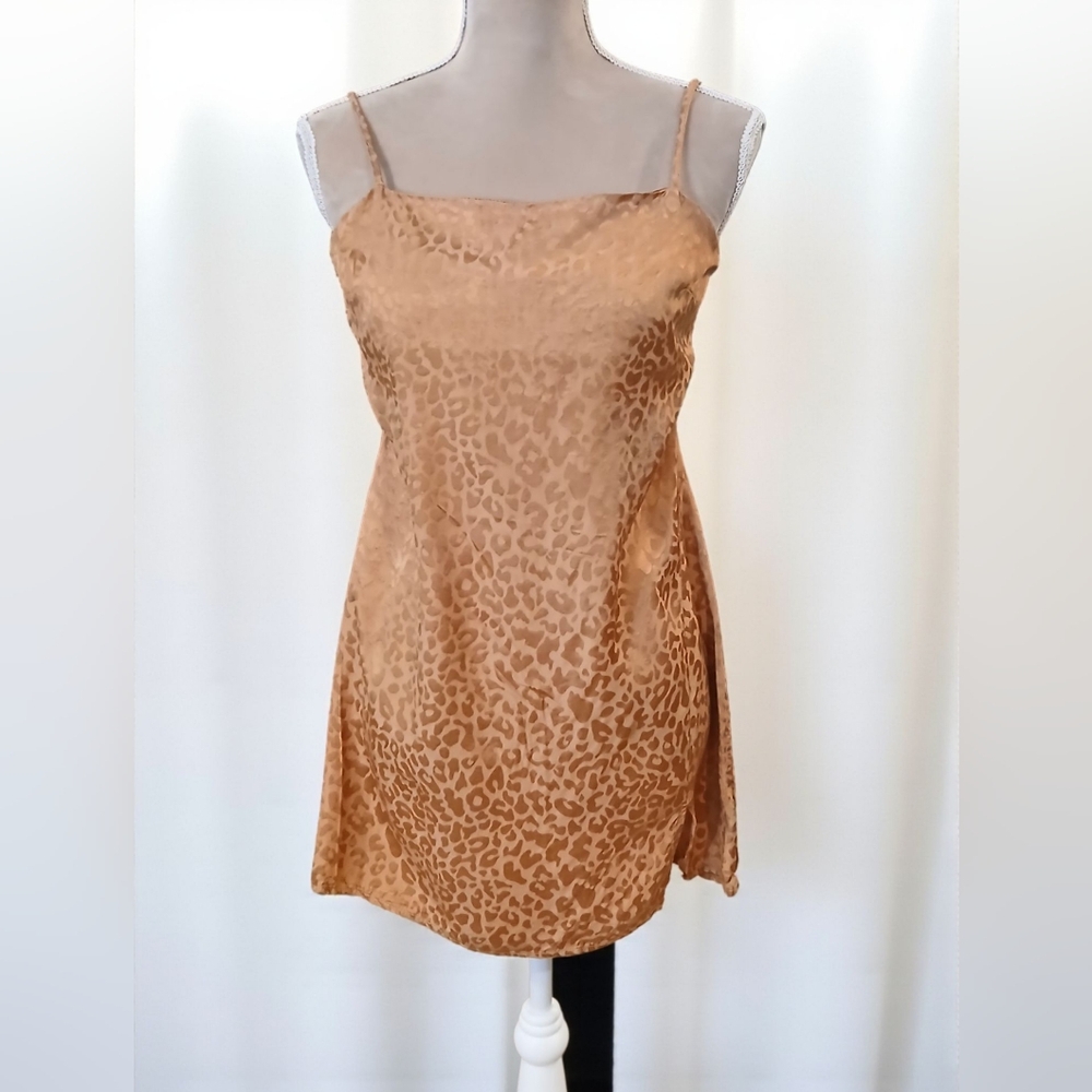 Urban Outfitters Copper Orange Snake Print Mini Slip Dress Medium Clubbing Hoco